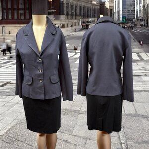 Amanda Smith, Woman,Skirts+Jacket Suit,Black,Gray,Size S,Long Sleeve,Buttons.!